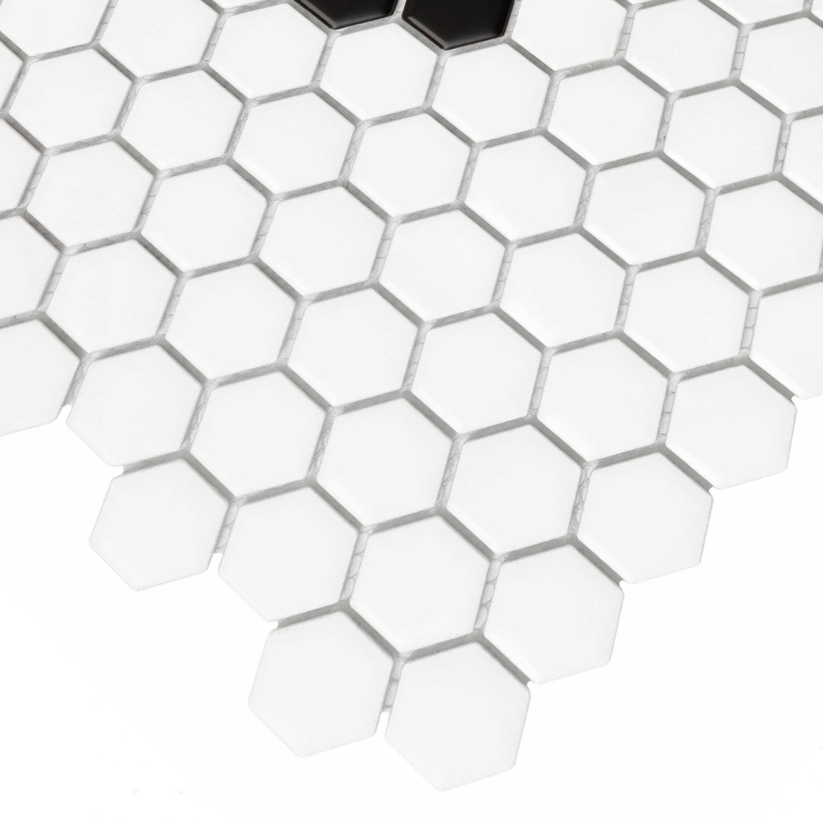 Carrelage Mini Hexagone Marguerite Noir mat — vue ambiance