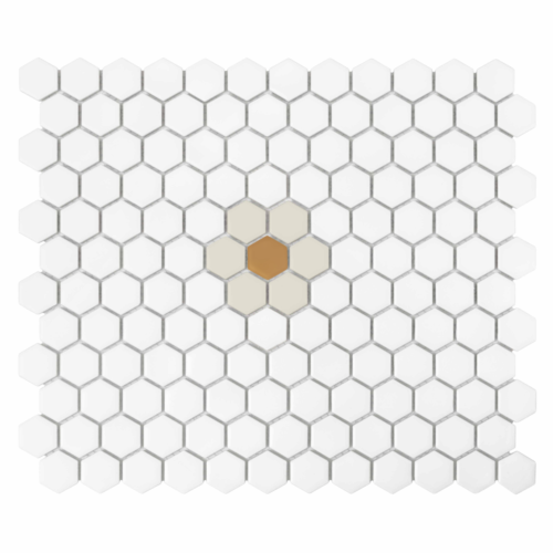 Carrelage hexagonal coton mat en grès cérame pour mur et sol