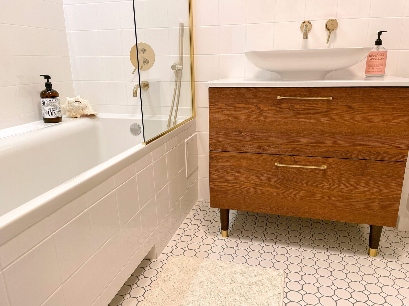 Mosaïque Mini Octagon Blanc 55 mat — vue ambiance