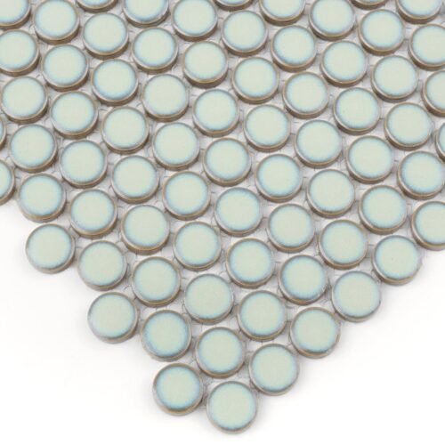 Mosaïque murale en grès cérame brillant, motif vintage menthe
