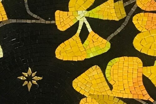 Carreau mural circulaire Ginkgo en verre ø110 cm
