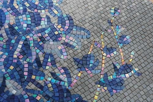 Carrelage mural en verre Wisteria 110×220 cm brillant