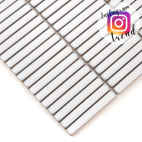 Mosaïque rectangulaire Camden blanc en porcelaine pour carrelage mural