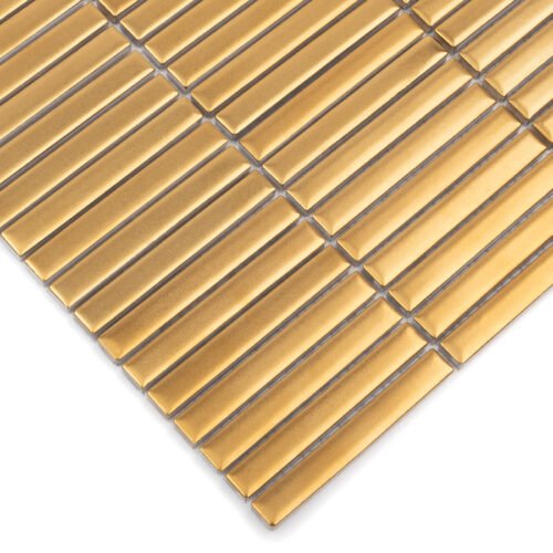 Carrelage mural Mr Twig Gold mat en grès cérame avec motif rectangulaire calibré