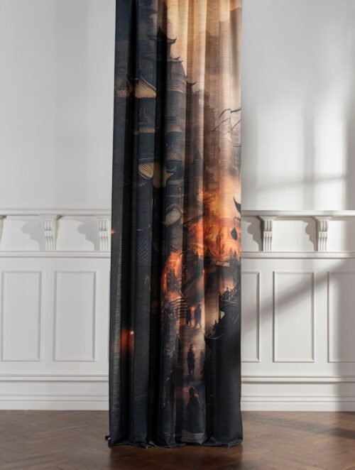 Rideau Nagoya 100% polyester imprimé art 150 cm x 325 cm