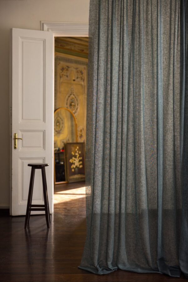 Rideau NERIDA velours plissé 50% polyester 50% lin 300 cm