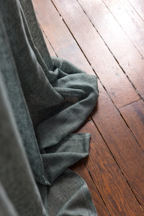 Rideau NERIDA velours plissé 50% polyester 50% lin 300 cm