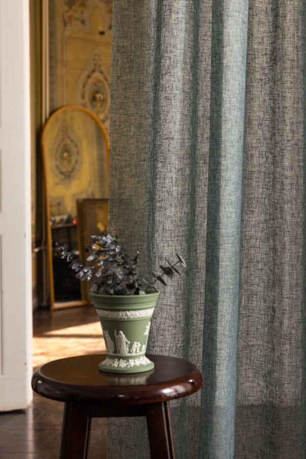 Rideau NERIDA velours plissé 50% polyester 50% lin 300 cm