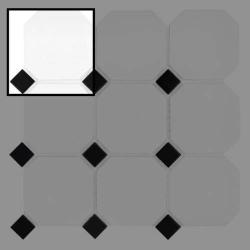 Échantillon de mosaïque carrelage Octagon White 95 mat