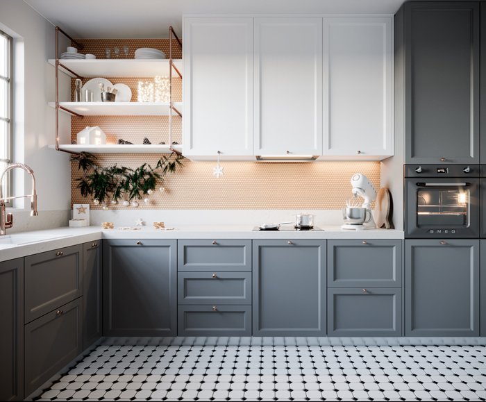 Mosaïque Miss Penny Gold mat — vue ambiance
