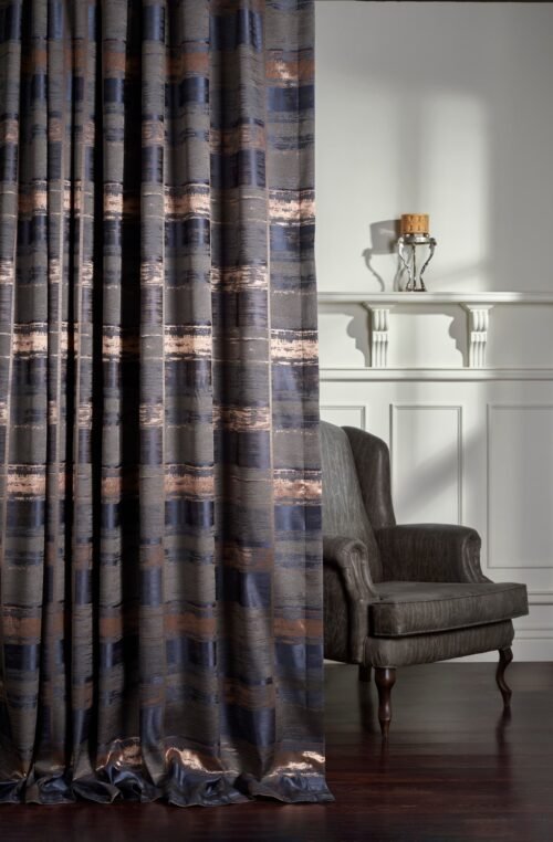 Rideau PATILLAS jacquard 100% PES, motif vertical tous les 56,6 cm