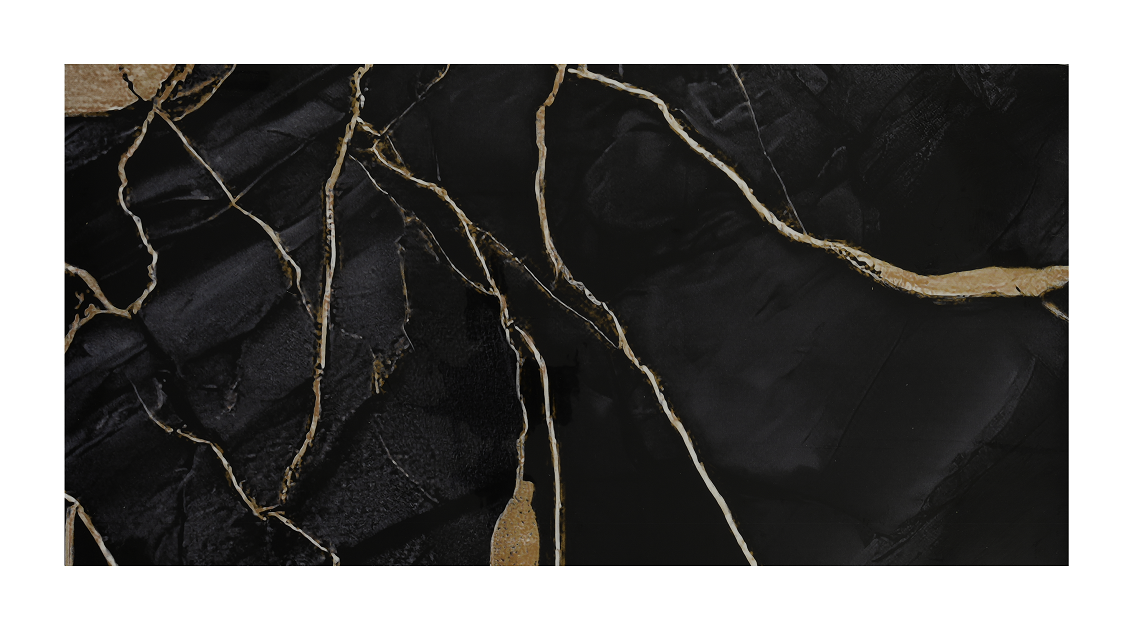 Lot de 240 carreaux décoratifs auto-adhésifs PS-0011 couvrant 43,2 m²- marbre noir et doré — vue ambiance