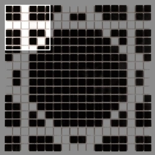 Échantillon mosaïque Pure B&W Radiant 15 pour carrelage mural décoratif