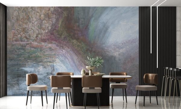 Papier peint Aurora Mist 3 bleu multicolore pour mur intérieur