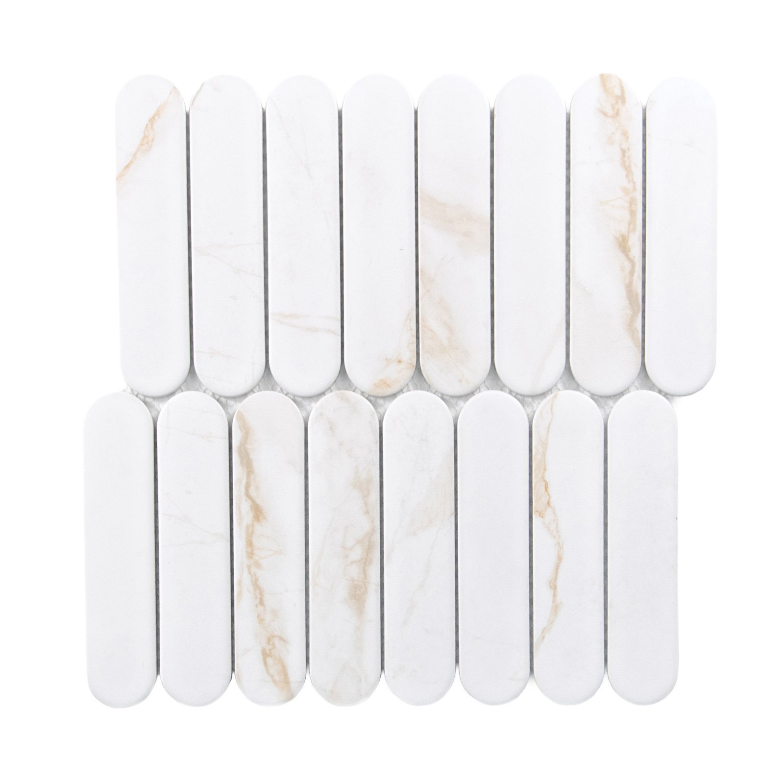 Carrelage Pilules Calacatta Gold mat — vue ambiance