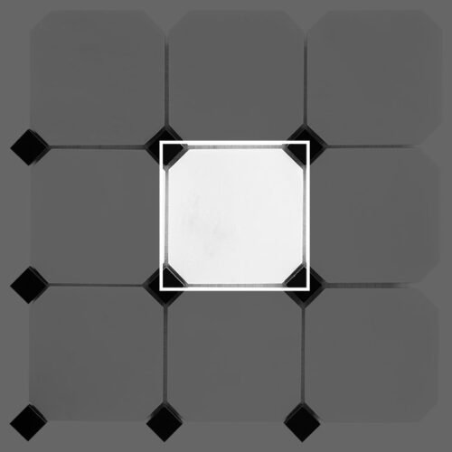 Échantillon de mosaïque Pure B&W Octagon 100 pour mur