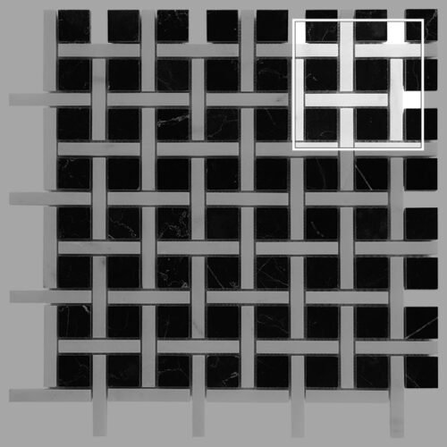Mosaïque noire Pure Black BW02 pour mur intérieur