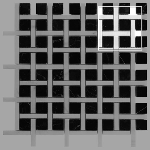 Mosaïque noire Pure Black BW02 pour mur intérieur