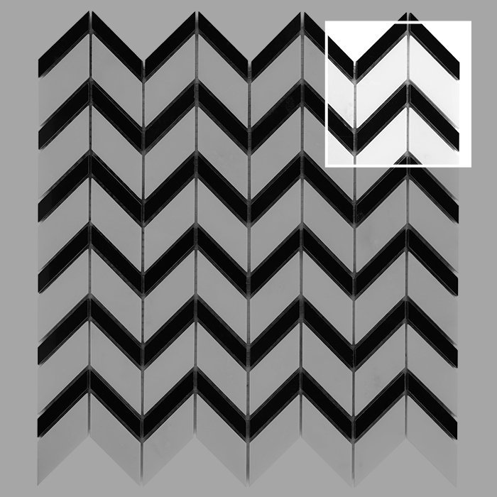 Échantillon Pure White Chevron Mix