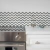 Mosaïque en marbre naturel blanc pur au motif chevron