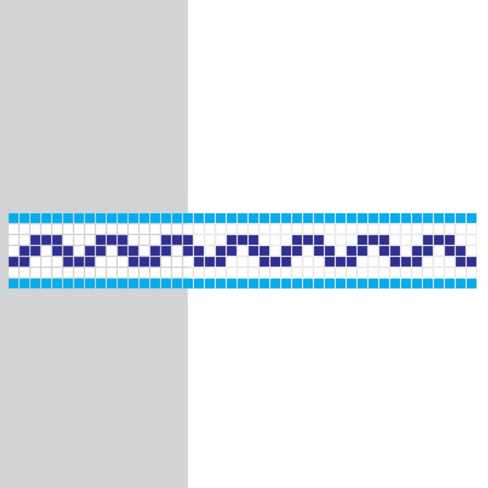 Mosaïque Ligne Q 06 Blanc Bleu
