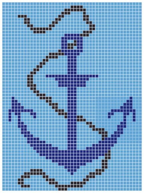 Mosaïque en verre de quartz Ancre marine Q pour piscine et spa