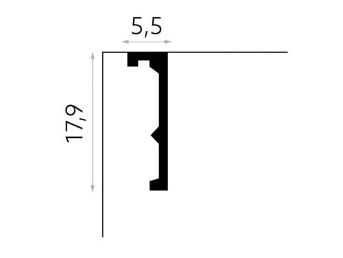 Cache tringle rideau QL056T 200cm blanc mate adapté éclairage LED