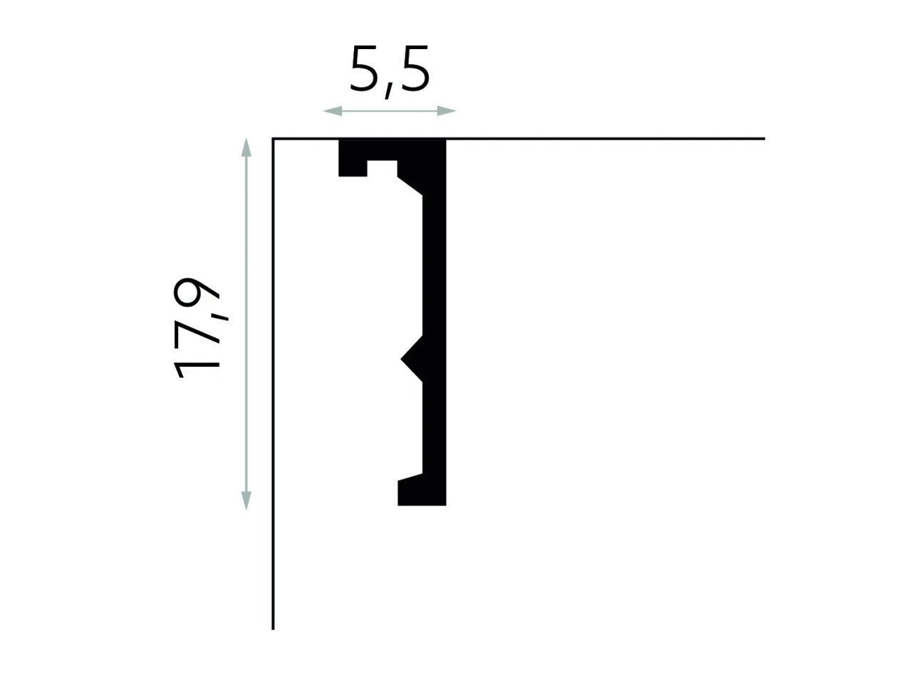 Cache Tringle à Rideau  QL056T 200cm Blanc Mate — vue ambiance
