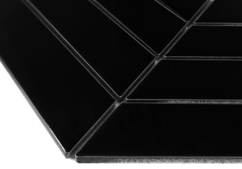 Mosaïque grès cérame noir mat à motif chevron Royal