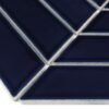Mosaïque grès cérame bleu nuit motif chevron brillant