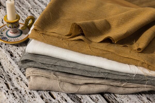 STYLE_CHARME_tlm-5657 Rideau Charme velours uni naturel 54% polyester 46% lin 300 cm