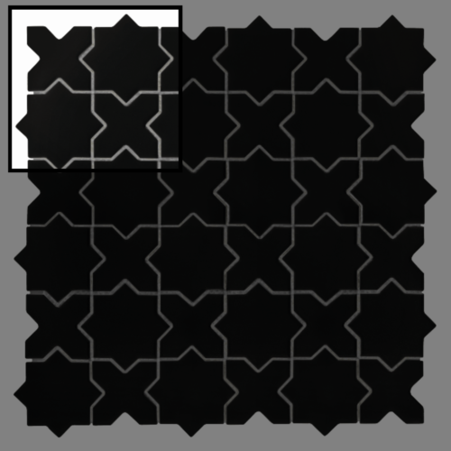 Échantillon mosaïque Star&Cross Black Matt pour mur