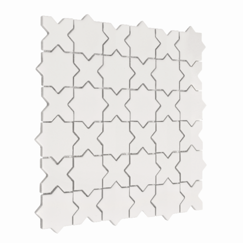 Carreau coton mat Star&Cross beige gris croix étoilée mur sol