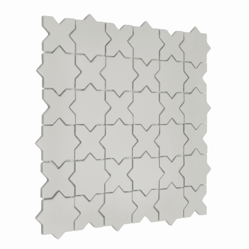 Carreau grès cérame cendre mat motif géométrique Star&Cross