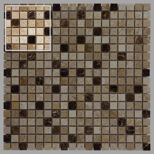 Échantillon de mosaïque travertine Cream Mix 15 pour mur