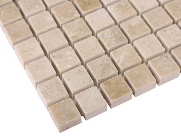 Mosaïque en travertin blanc 15, pierre naturelle polie pour revêtements