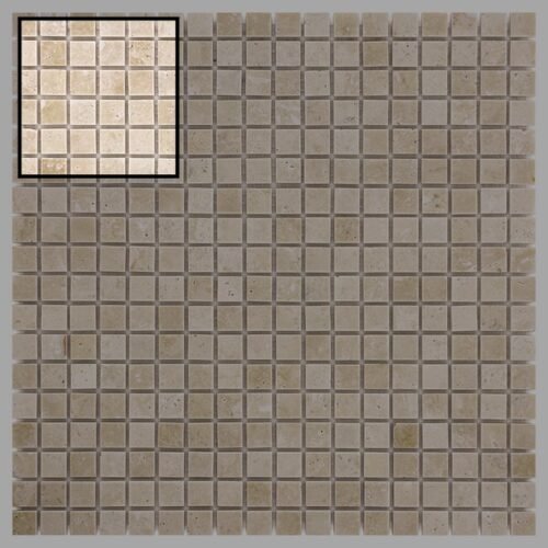 Échantillon de mosaïque en travertine blanc 15