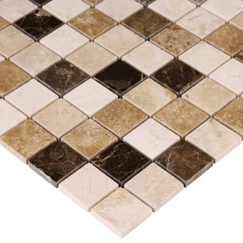 Travertine-mix-32-3-1.jpg Mosaïque en travertin naturel beige 32 mm, finition polie
