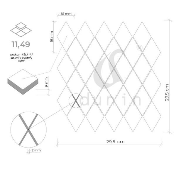 Mosaïque Emperador Rombic mix en marbre et travertin naturel