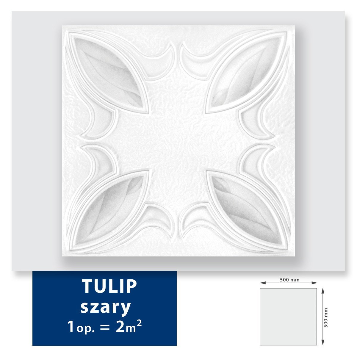 Panneau Décoratif  Tulip gris 40m²- 160 pièces