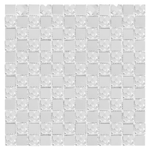 Mosaïque murale Vitrum Diamond Mix 131 en verre miroir argenté