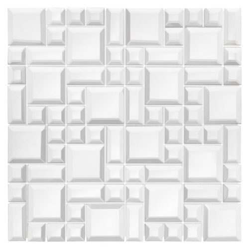 Mosaïque murale Vitrum Dual 001 en miroir argenté