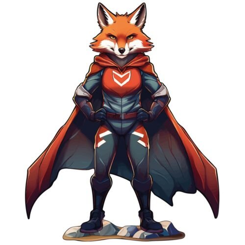 Papier peint autocollant représentant un renard découpé aux contours précis