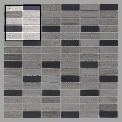 Échantillon de carrelage mural Woodstone Grey Block Mix 48