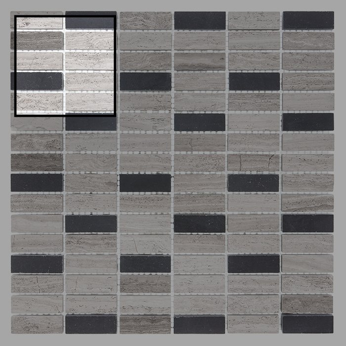 Échantillon Woodstone Grey Block Mix 48