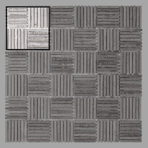 Échantillon mosaïque Woodstone Grey Tatami 48 pour décoration murale