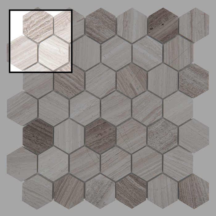 Échantillon Woodstone Grey Hexagon 48