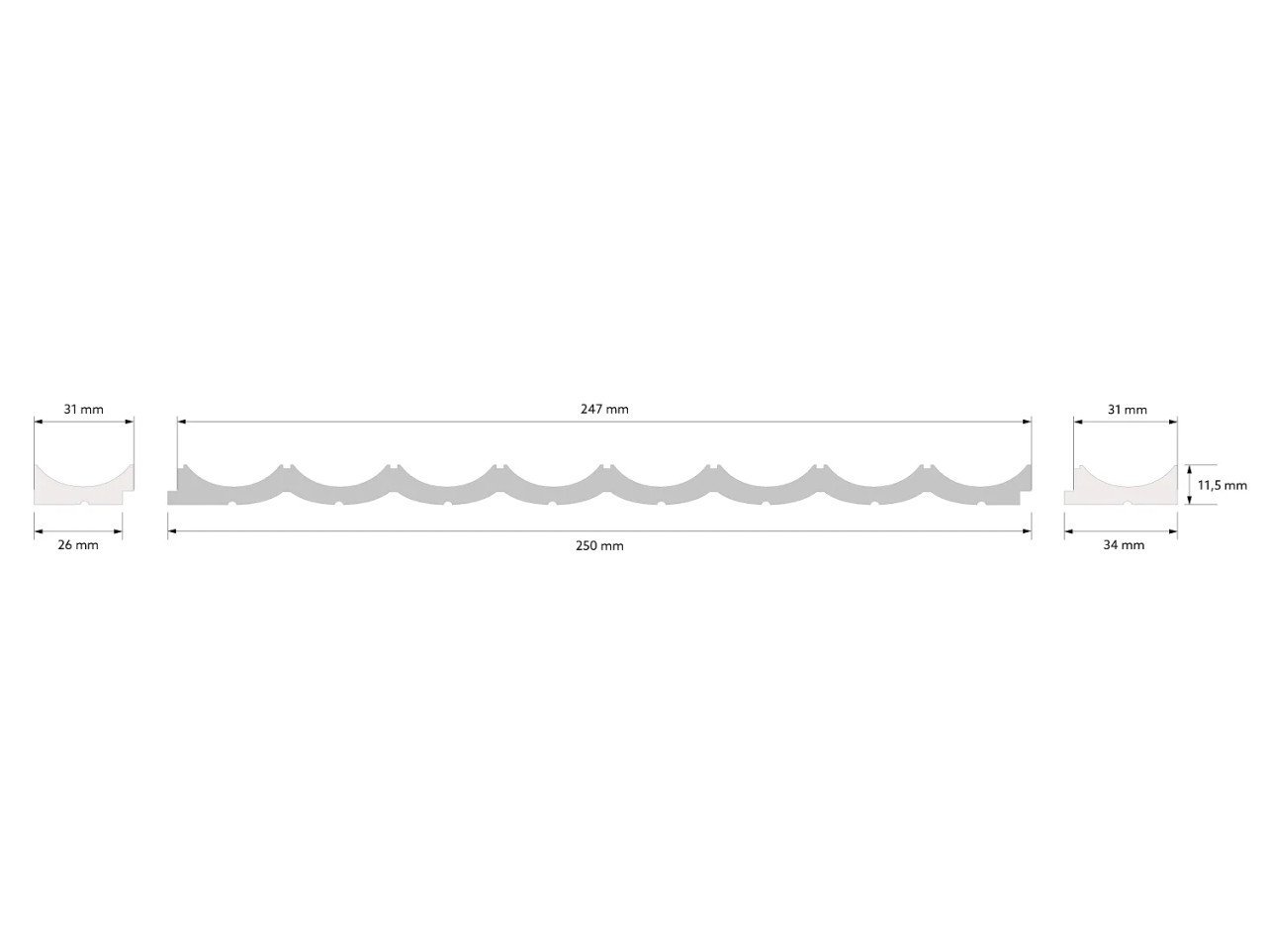 Extrémité droite de latte Lumio Premium WP002RP — vue ambiance