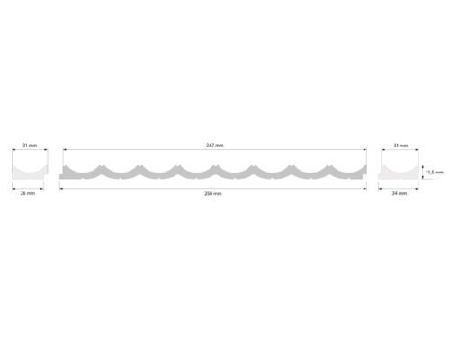 Panneau mural Lumio WP002T 200cm blanc mate en PolyForce