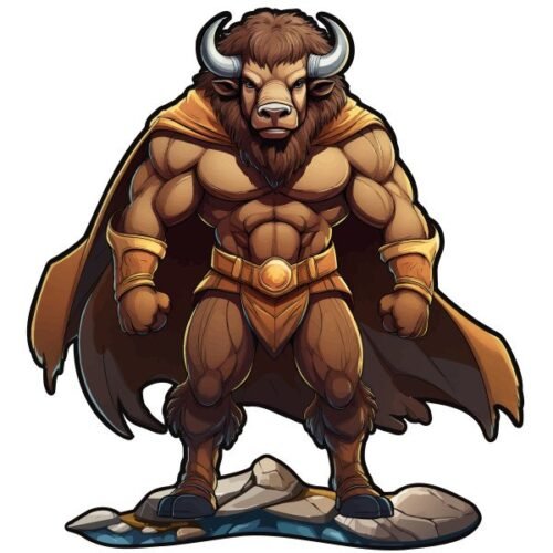 Papier peint autocollant Minotaure découpé aux contours précis